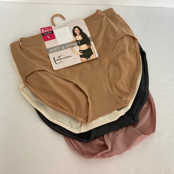 Soft & Comfy 5 Pack Full Brief Stretch Panty Large New in package - Picture 1 of 8
